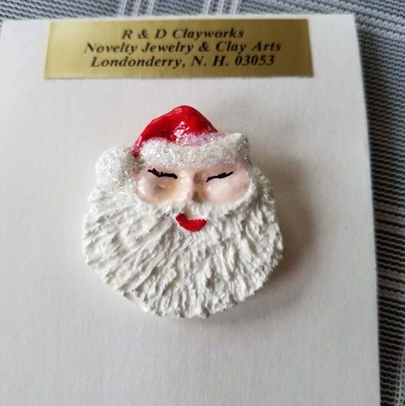 Vintage Santa Head Brooch